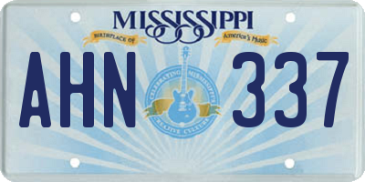 MS license plate AHN337
