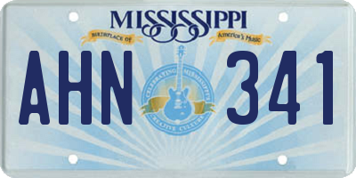 MS license plate AHN341