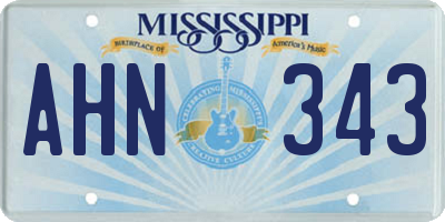 MS license plate AHN343