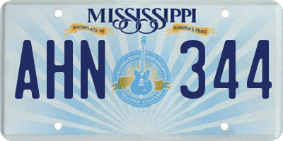 MS license plate AHN344
