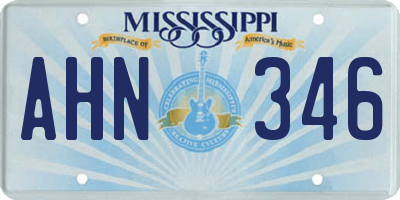 MS license plate AHN346
