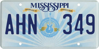 MS license plate AHN349