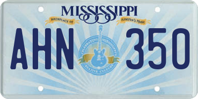 MS license plate AHN350