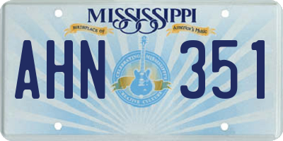 MS license plate AHN351