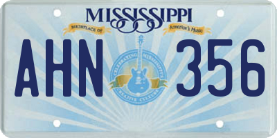 MS license plate AHN356