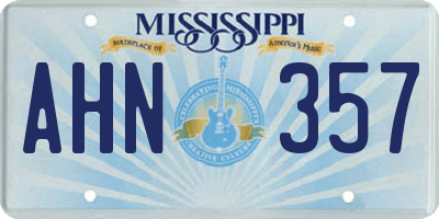 MS license plate AHN357
