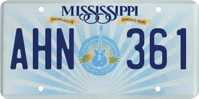 MS license plate AHN361