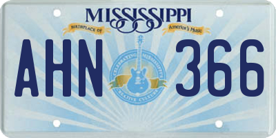 MS license plate AHN366