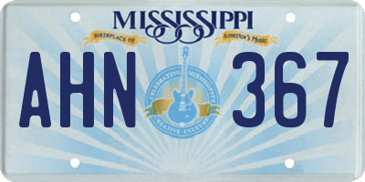 MS license plate AHN367