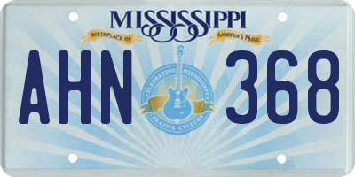 MS license plate AHN368