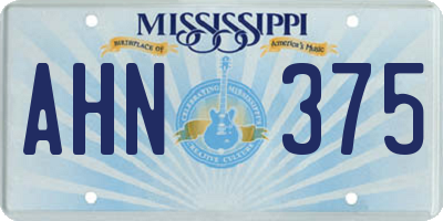 MS license plate AHN375