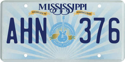 MS license plate AHN376