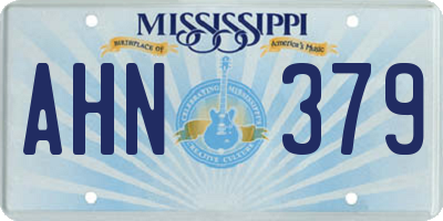 MS license plate AHN379