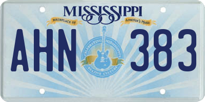 MS license plate AHN383