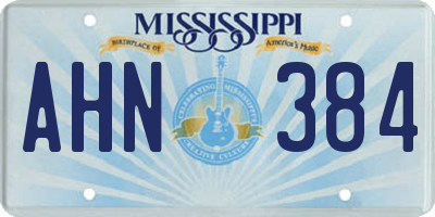 MS license plate AHN384