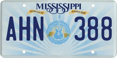 MS license plate AHN388