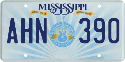 MS license plate AHN390