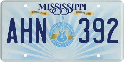 MS license plate AHN392