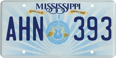 MS license plate AHN393