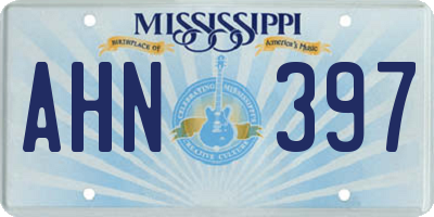 MS license plate AHN397
