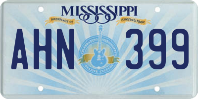 MS license plate AHN399