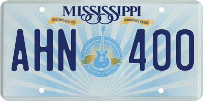 MS license plate AHN400