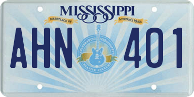 MS license plate AHN401