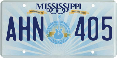 MS license plate AHN405