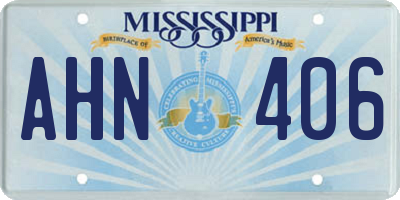 MS license plate AHN406