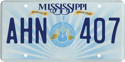 MS license plate AHN407