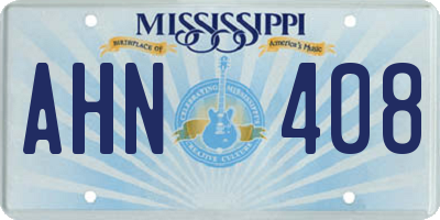 MS license plate AHN408