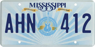 MS license plate AHN412
