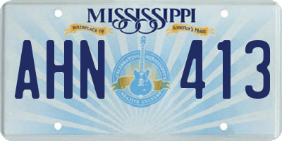 MS license plate AHN413
