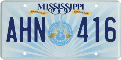 MS license plate AHN416