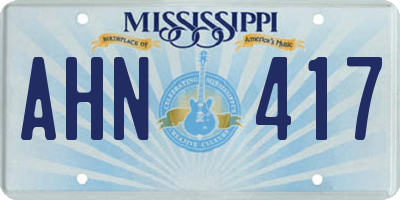 MS license plate AHN417