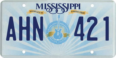 MS license plate AHN421
