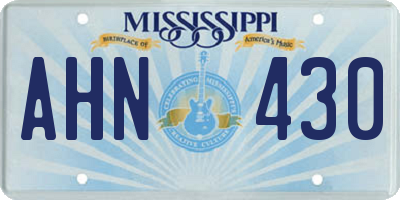MS license plate AHN430
