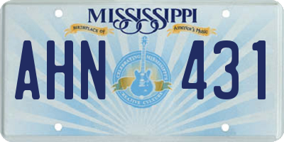 MS license plate AHN431