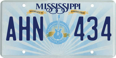 MS license plate AHN434