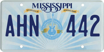 MS license plate AHN442