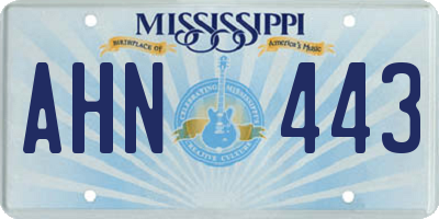 MS license plate AHN443