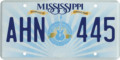 MS license plate AHN445