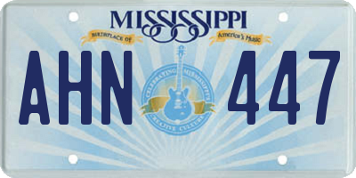 MS license plate AHN447
