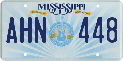 MS license plate AHN448