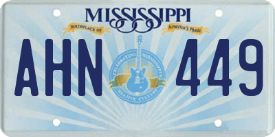 MS license plate AHN449
