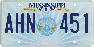 MS license plate AHN451