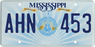 MS license plate AHN453