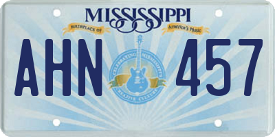 MS license plate AHN457