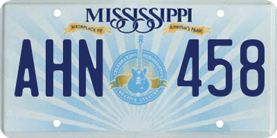 MS license plate AHN458