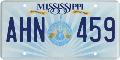 MS license plate AHN459